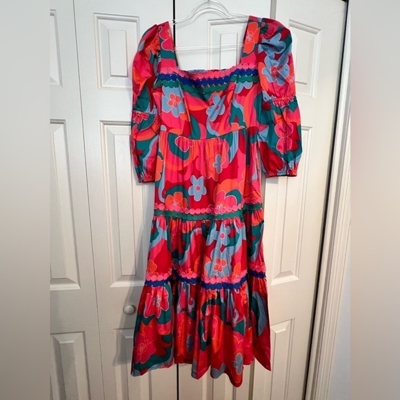 Floral Puff Sleeve Midi Dress - Picture 10 of 15